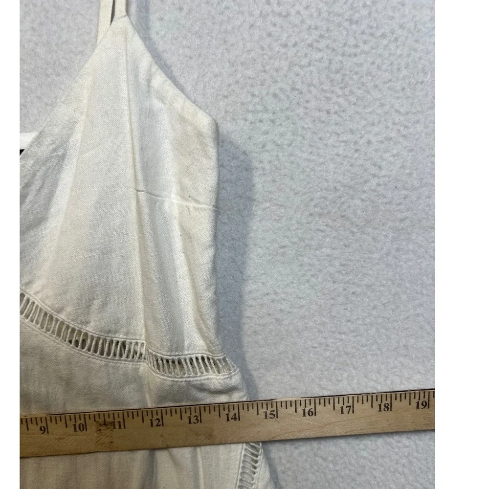 Abercrombie &‎ Fitch White Linen Blend Ladder Stitch Maxi Dress Small